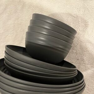 Kitchen Plastic Wheat Straw Dinnerware Set